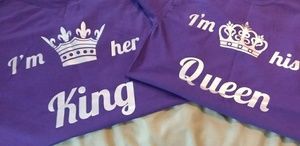 King and Queen Couples T Shirt Set
